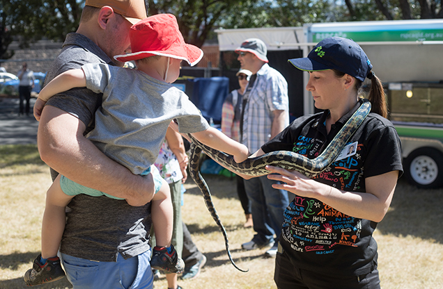 rspca queensland's mobile education unit (EMU) visits Ekka